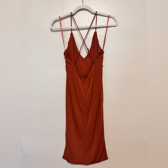 Chic Backless Rust Dress - Picture 2 of 5